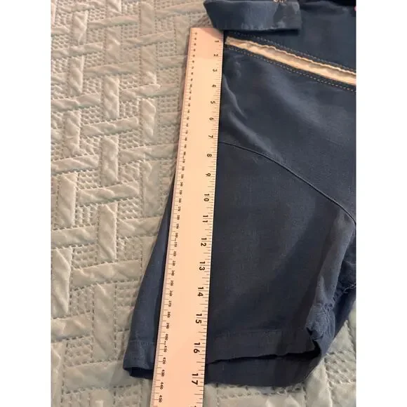 Caribbean silk blend blue short sleeve collared button up dress shirt size Large - Picture 10 of 10